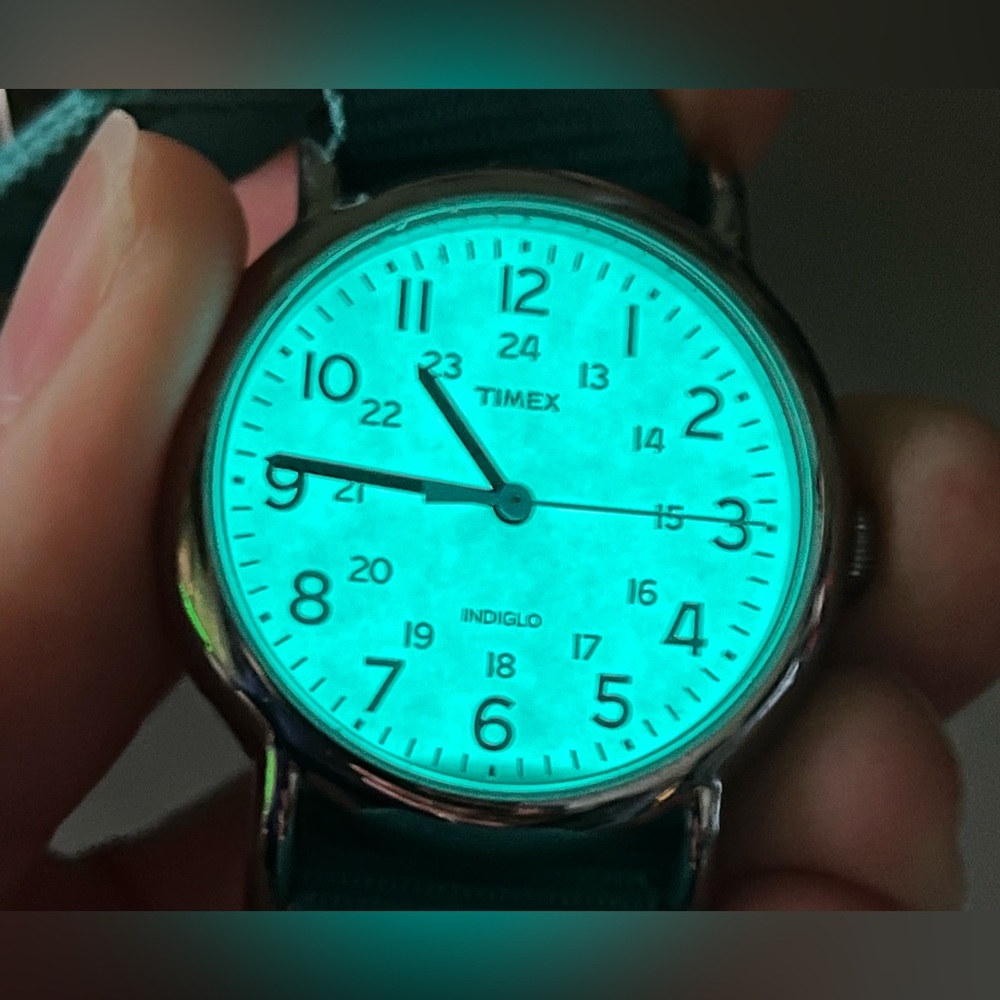 Timex T2N836 Indiglo Women's Timex Silver Tone Weekender Watch NEW BATTERY Works